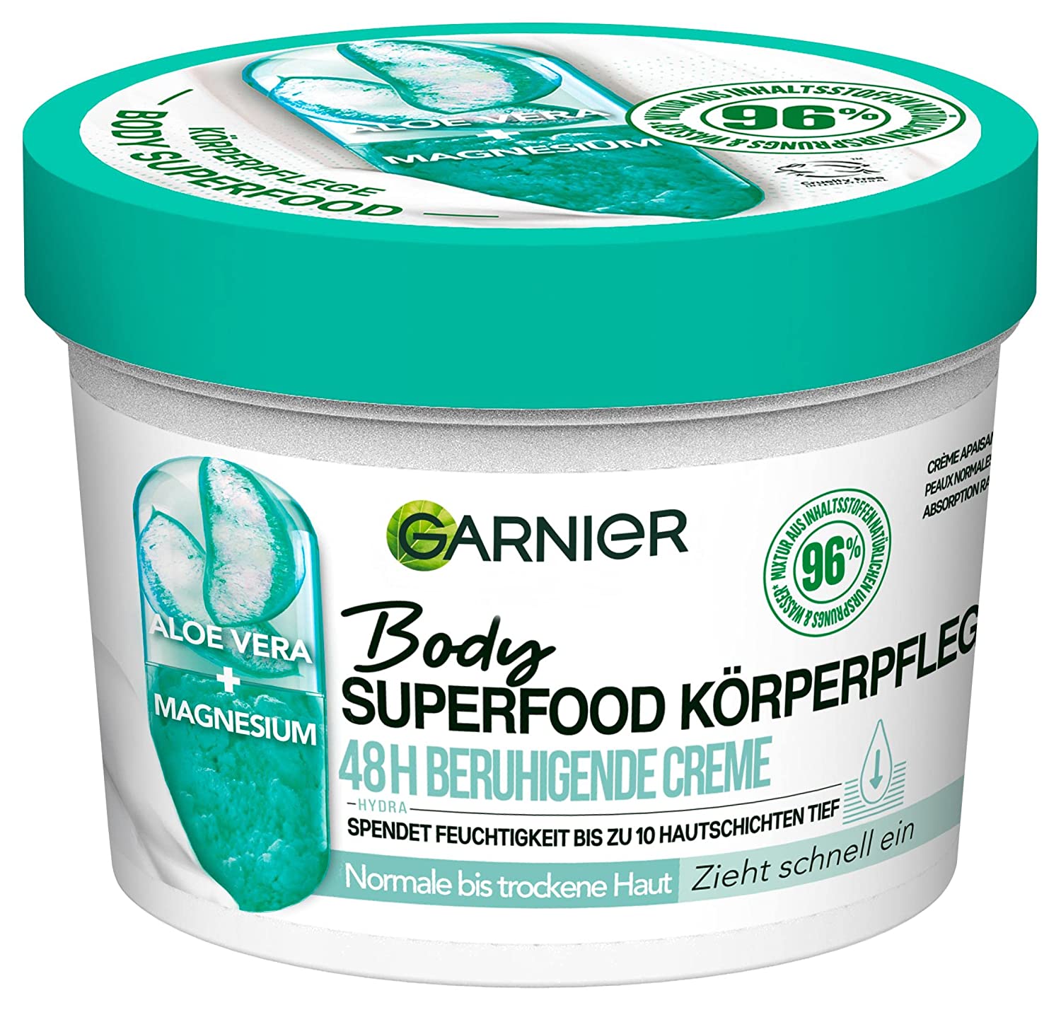Garnier Body Superfood Body Care 48h Soothing Cream with Magnesium and Aloe Vera 380 ml