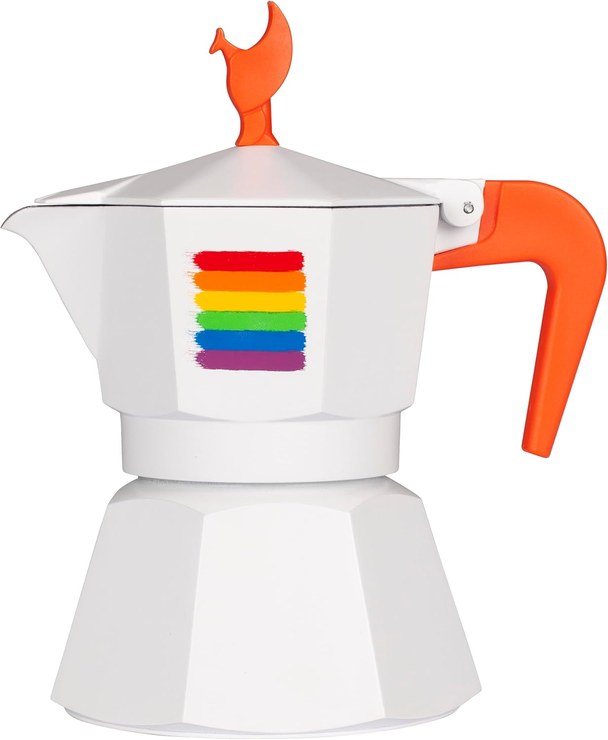 MOKAVIT Pride Espresso Maker Induction, Mocha Machine 3 Cups, Mocha Pot Induction, Induction Espresso Maker 3 Cups, Made in Italy (Flag)