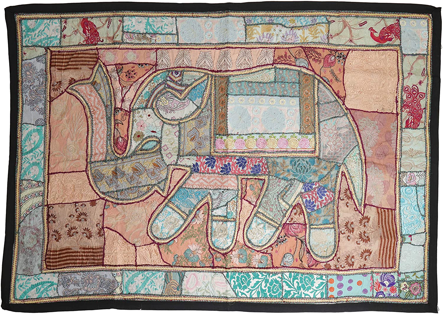 Guru-Shop Indian Tapestry Patchwork 100 X 155 Cm-16, Wall Bags