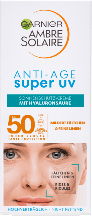 Garnier  Ambre Solaire Sun Cream Face, Anti-Age super UV, SPF 50, 50 ml