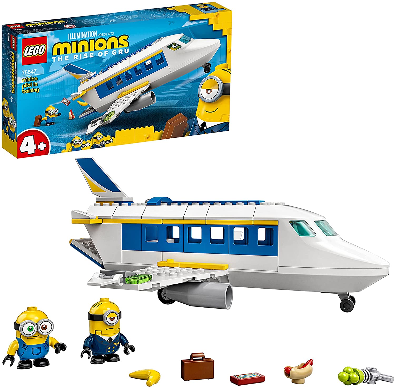 LEGO Minions Lego 75547 Minions Aeroplane Toy with Figures: Stuart and Bob Set for Minio