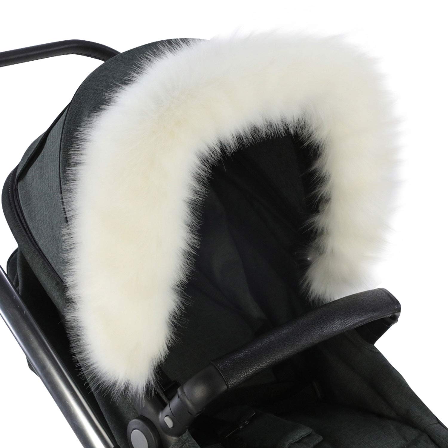For-Your-Little-One Fur Hood Compatible with Noukies - White