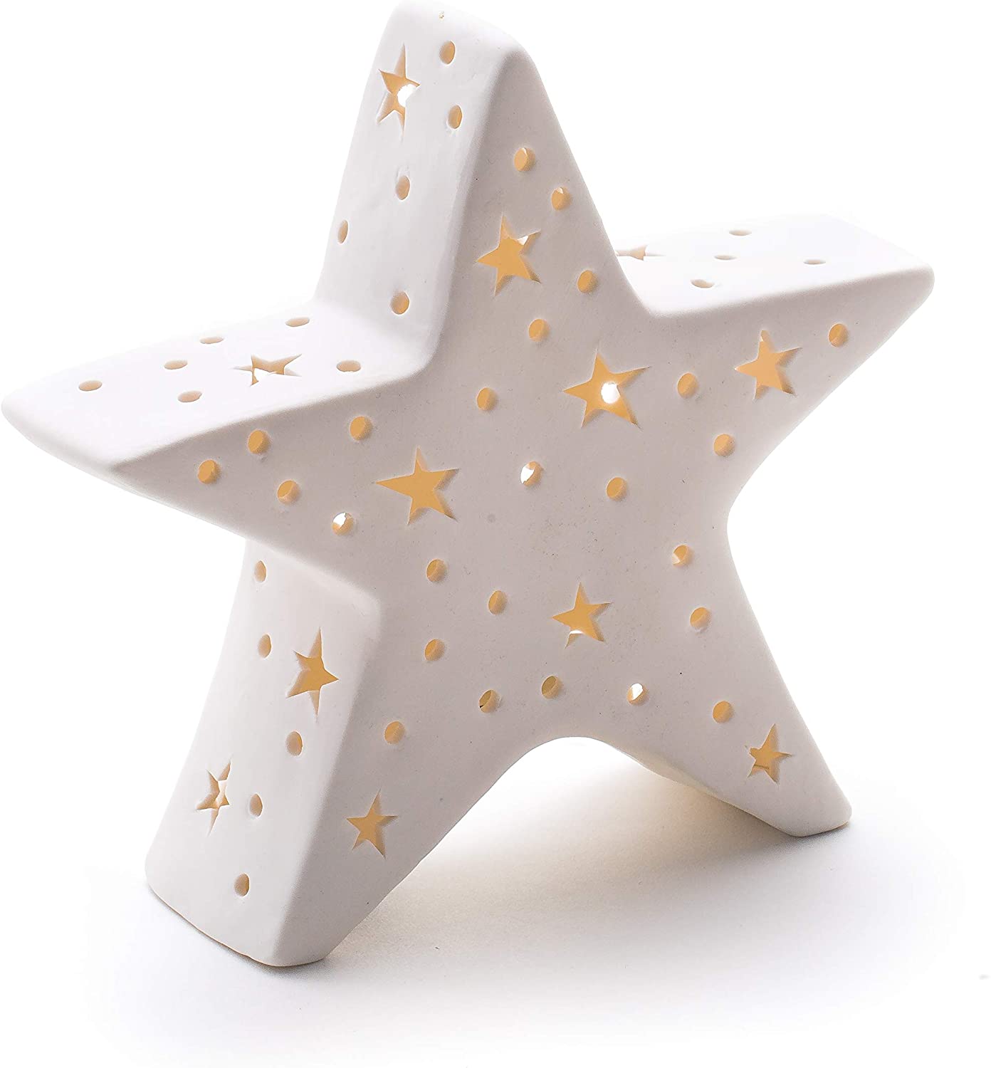 Daro Decorative Porcelain Star White With Led - Two Different Sizes