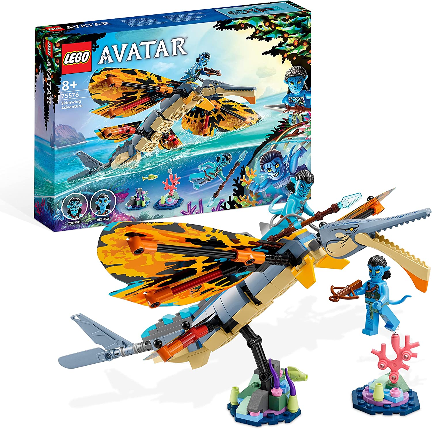 LEGO 75576 Avatar Skimwing Adventure, 2022 Avatar: The Way of Water Collectible for Boys and Girls, Pandora, Tonowari and Jake Sully Mini Figures
