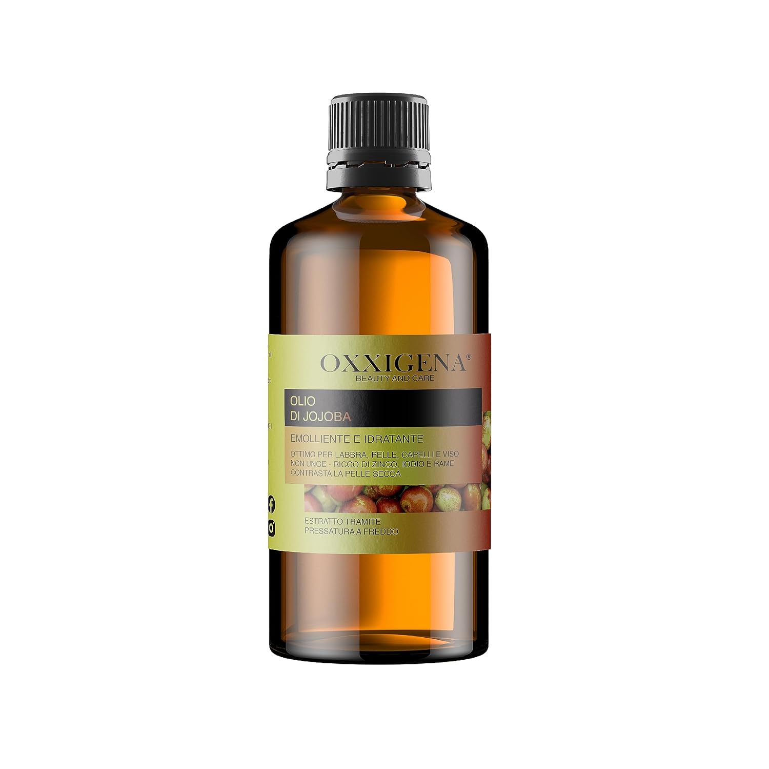 Oxxigena - 100% Pure Jojoba Oil, 250 ml Pack, Cold Pressed, Moisturises and Nourishes the Skin, Gives Hair Shine, Vegan and GMO-Free