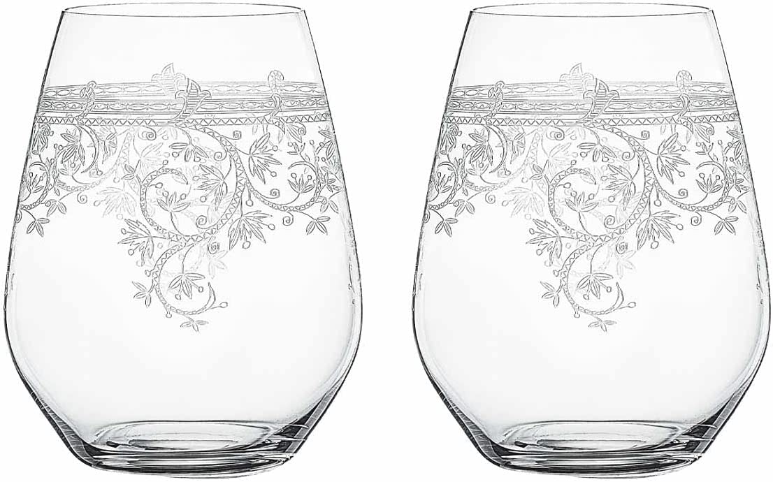 Spiegelau & Nachtmann Set of 2 Crystal Glass 460 ml Spiegelau Arabesque Water Glasses with Pantograph Ornaments 4192264