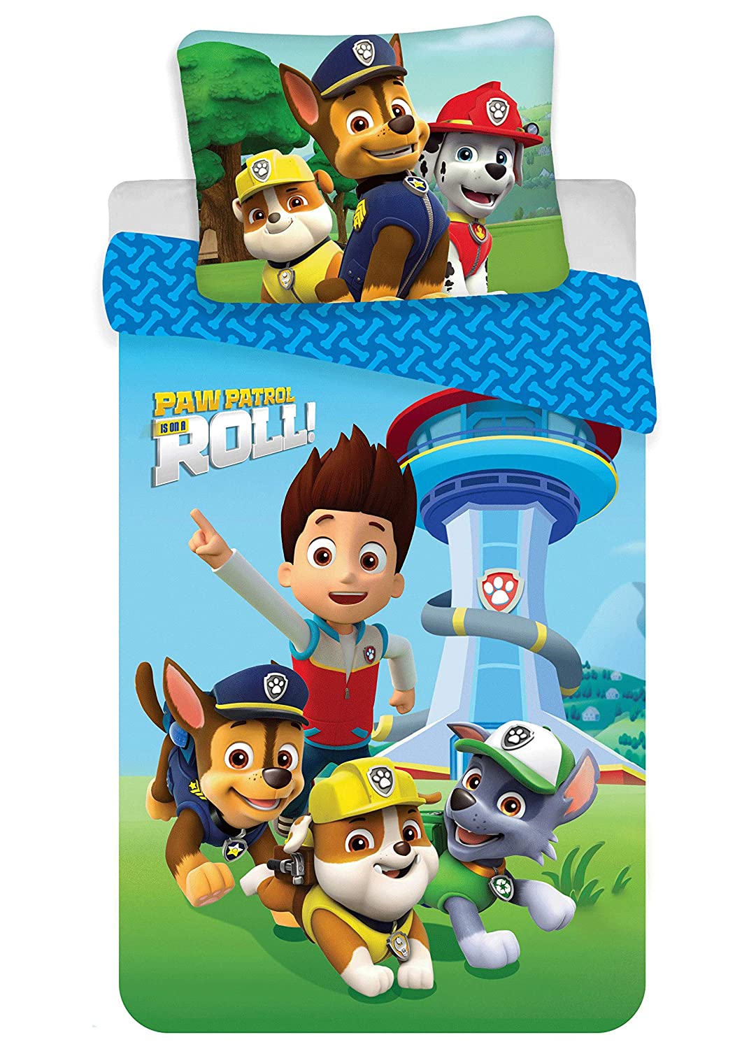Paw Patrol Baby Bed Linen 100 X 135 Cm + 40 X 60 Cm Cotton