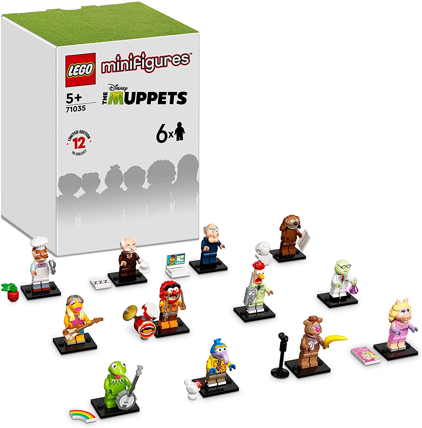 LEGO 71035 Mini Figures The Muppets - Pack of 6, including Kermit the Frog and Miss Piggy, Muppets Show Limited Edition