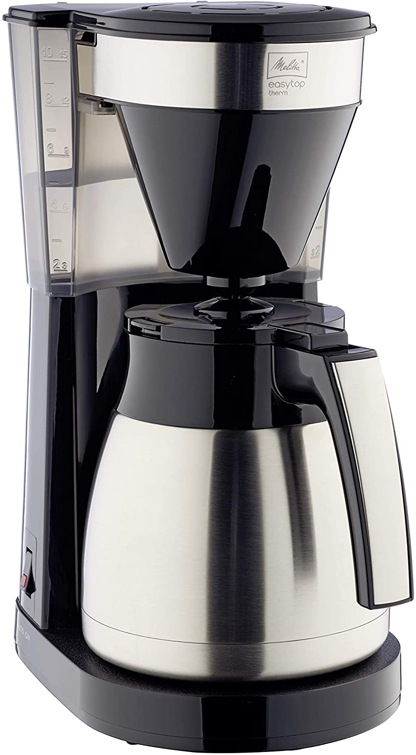 Melitta 6764913 1023-10 EasyTop Therm Steel Filter Coffee Machine, Stainless Steel, Plastic, Black