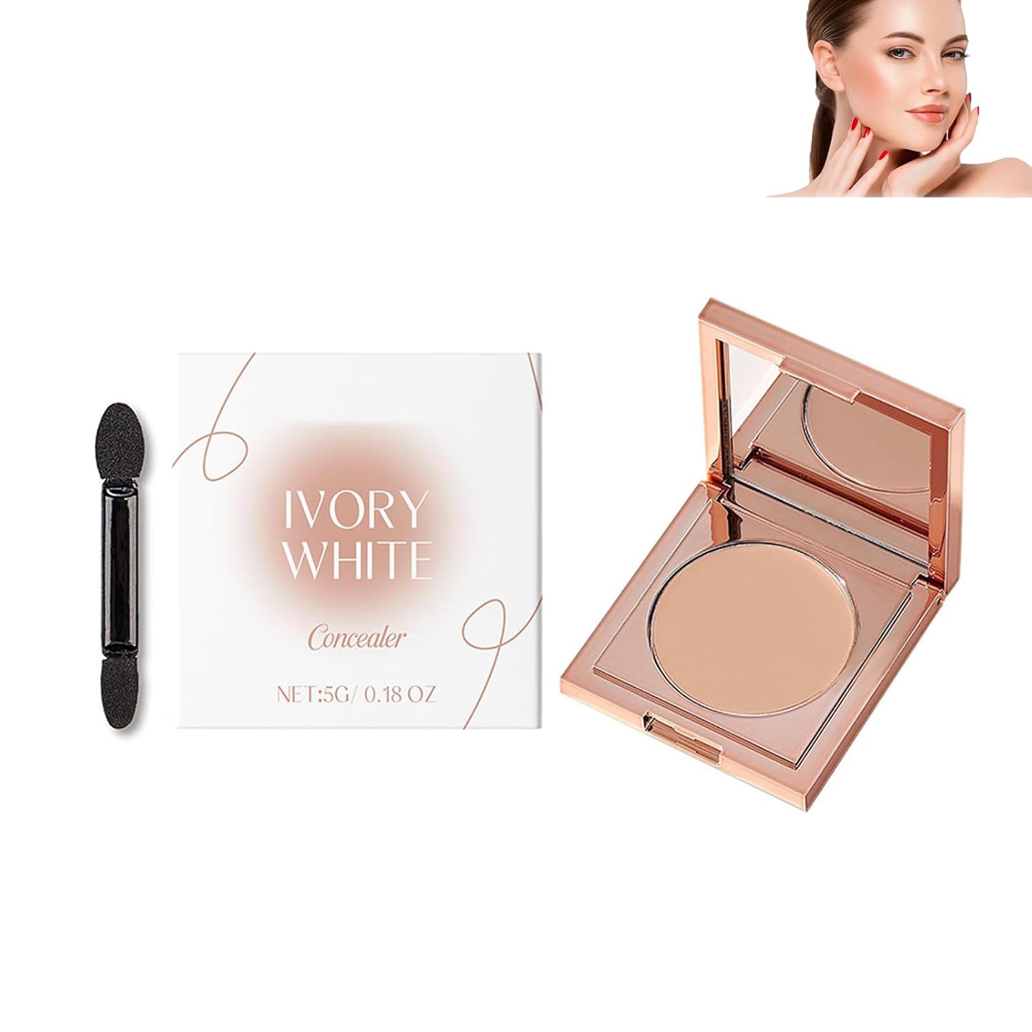 Colored Clay Undereye Corrector, Undereye Color Corrector for Dark Circles, New Eye Concealer, Undereye Corrector with Brush, Under Eye Concealer, cc Cream Light Long Lasting Foundation (A, 5 g)