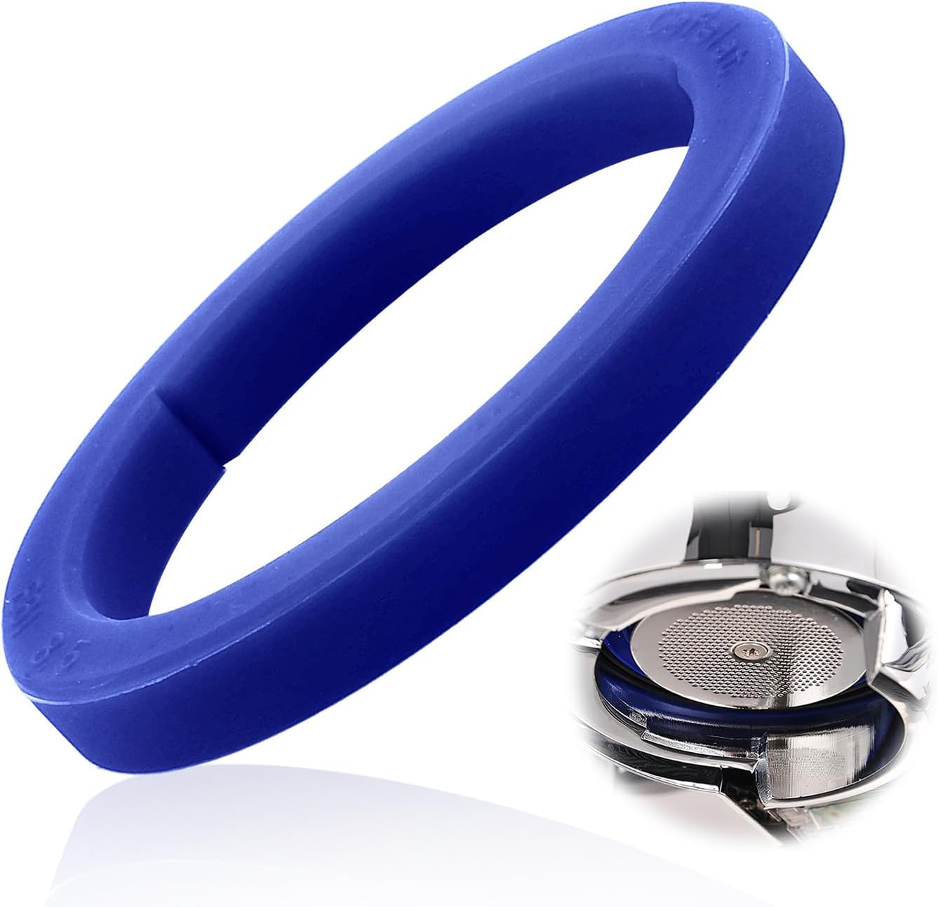 Improved O-Ring Portafilter Seal for E61 Espresso Machine, Coffee Machine, Brewing Group, Brewing Head Gasket, Replacement Seal for E61, Longer Life, Diameter 73 x 57 x 8.5 mm, Blue