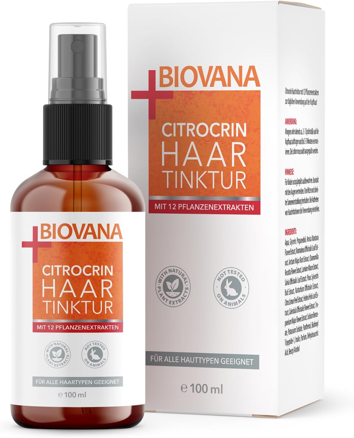 Biovana Citrocrin Hair Tincture | With the Combination of 12 Valuable Plant Extracts | Ideal for Dry, Sensitive & Damaged Hair | 100 ml