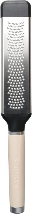 KitchenAid Cheese Grater, 2-Sided Etched Stainless Steel Grater with Fine Grating Holes - Almond Cream