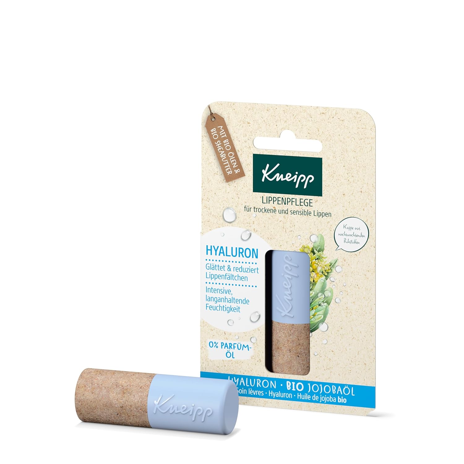 Kneipp Lip Care Hyaluronic – For Dry and Sensitive Lips – Smooths and Reduces Lip Wrinkles – With Hyaluronic and Organic Jojoba Oil – 4.7 g