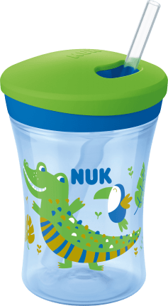 NUK Evolution Action Cup, green/blue, from 12th month, 230 ml, 1 pc