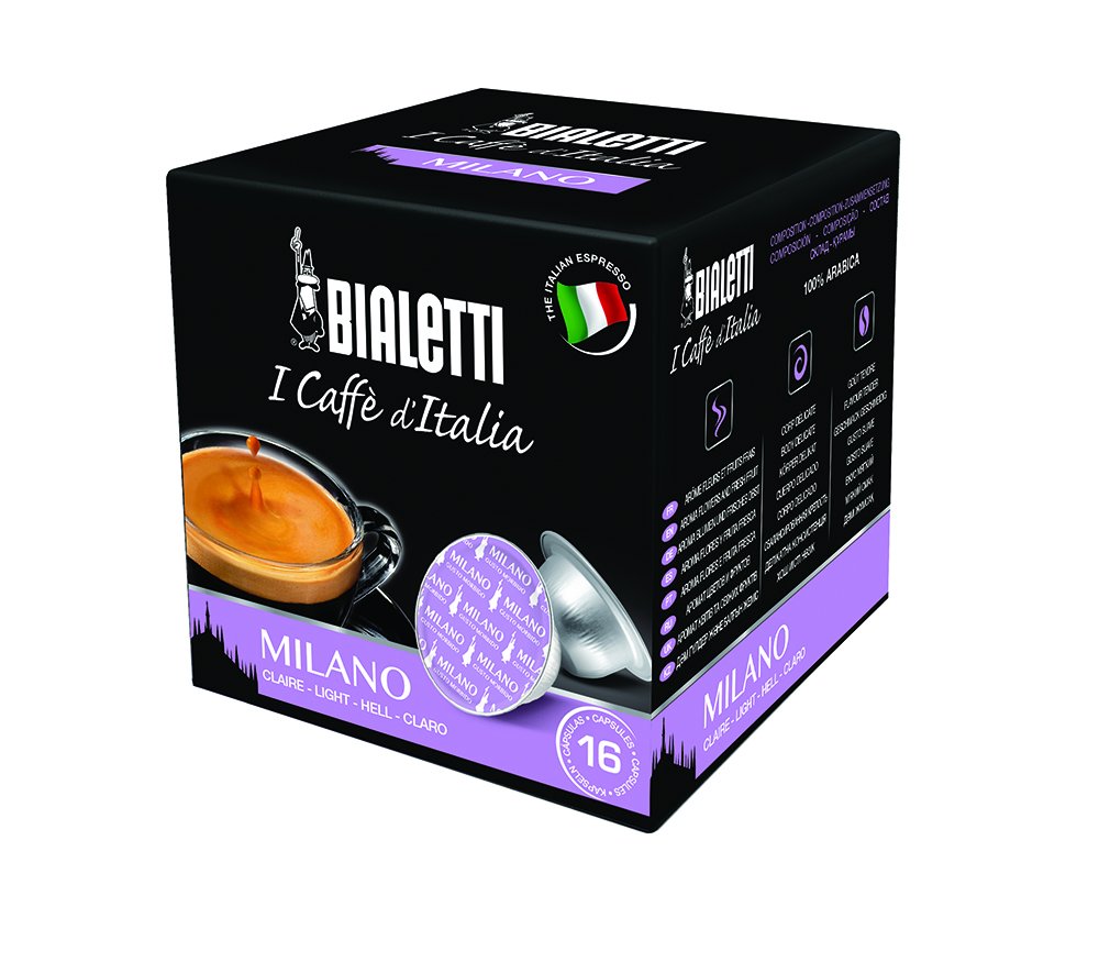 Bialetti Espresso capsules Milano, 64 capsules (4 packs for 16 capsules)