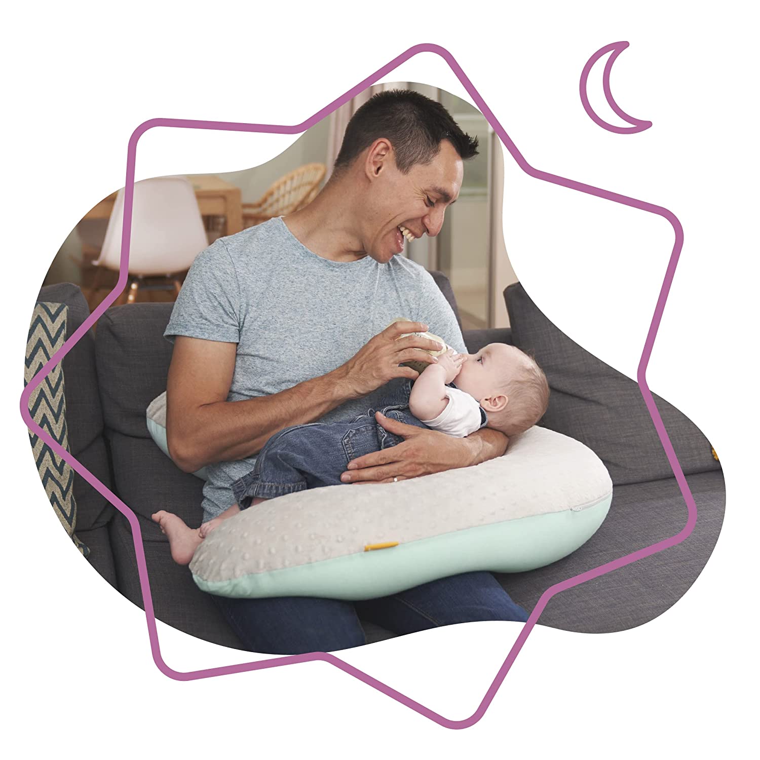 Badabulle Fluffy Nursing Pillow & Pregnancy Pillow 150 cm Including Cover E