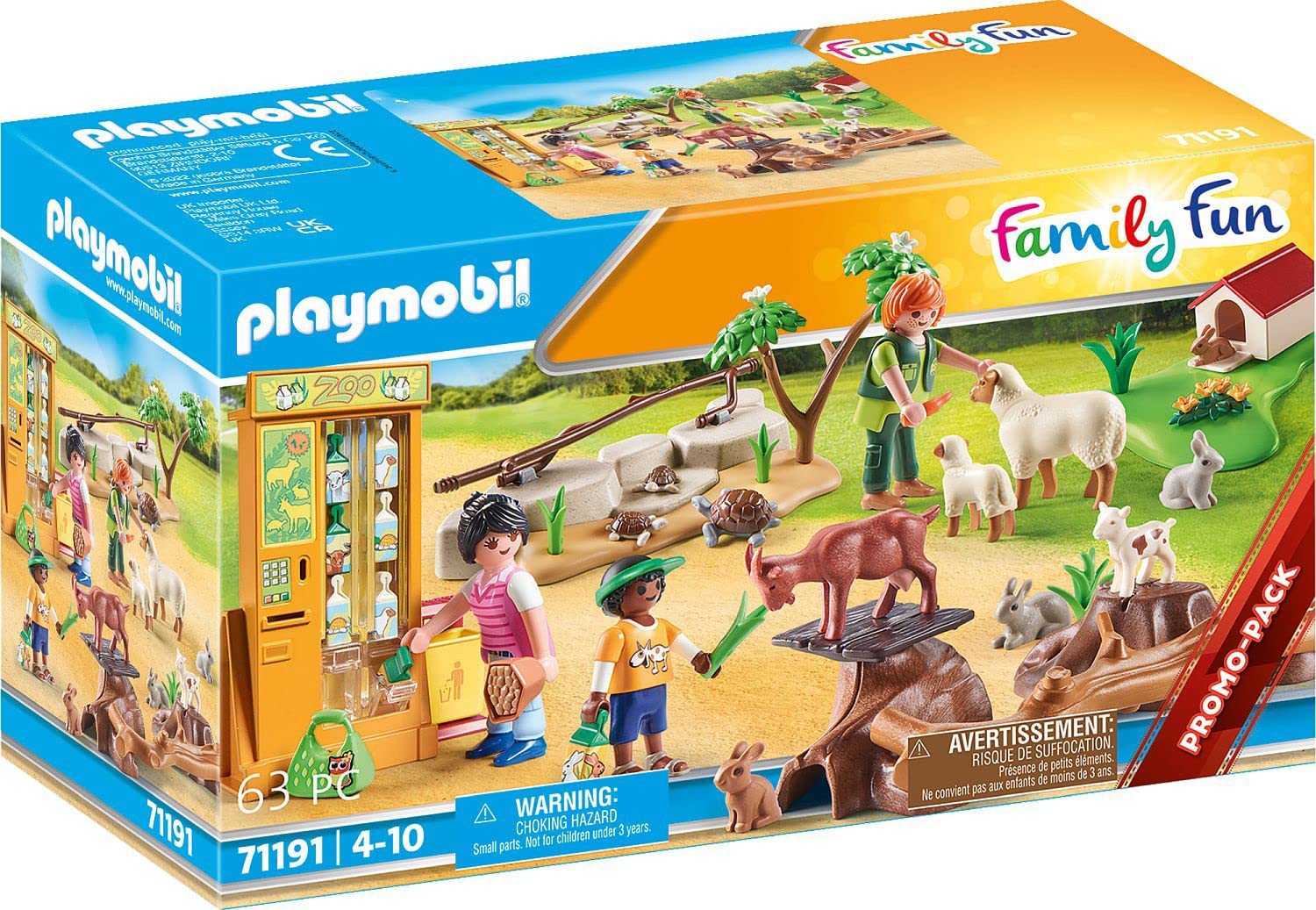 PLAYMOBIL Family Fun 71191 Adventure Petting Zoo with Toy Animals, Toy for Children from 4 Years