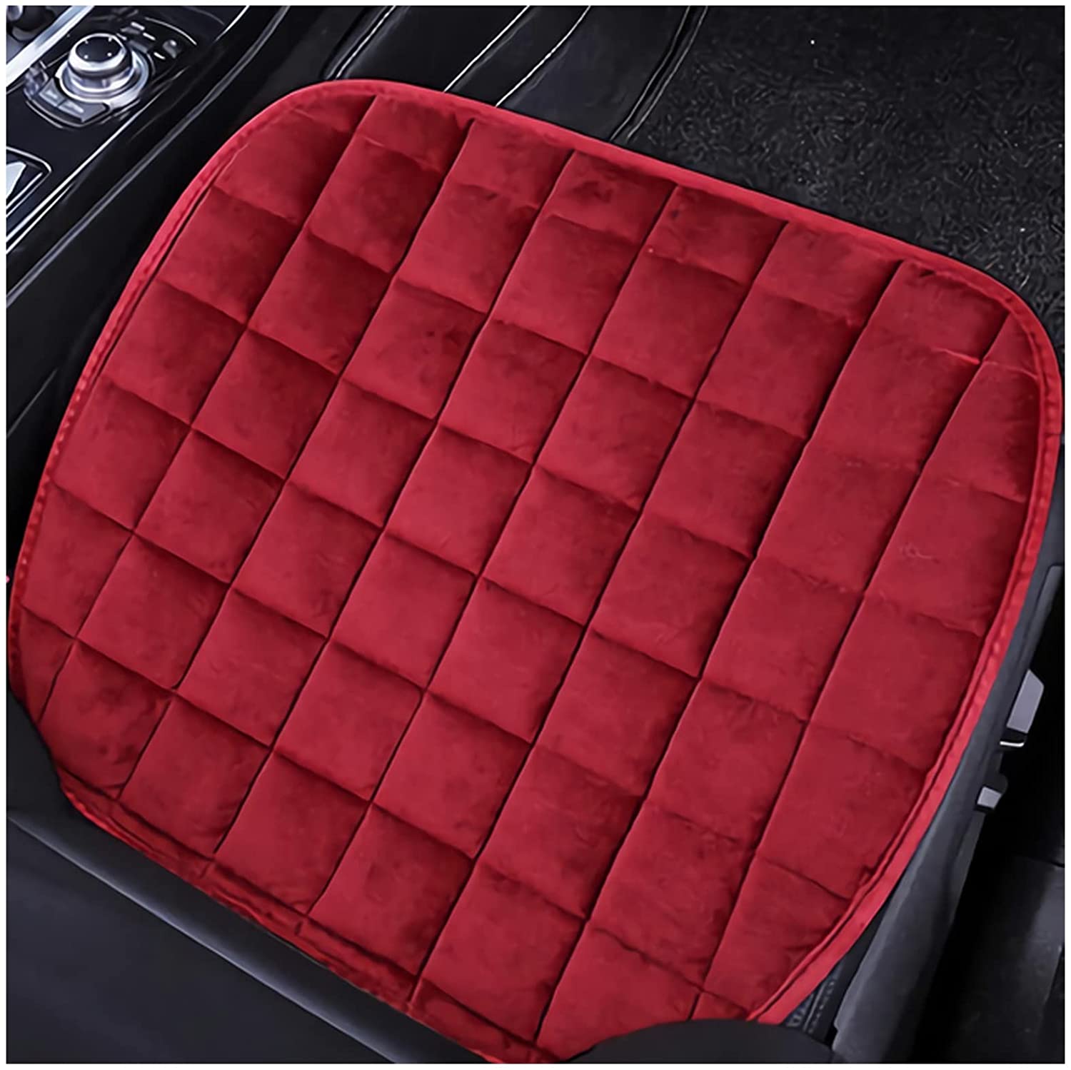 bamutech Seat Cushion Car Seat Cover Fit Truck SUV Van Front Rear Flake Cloth Cushion Non-Slip Winter Car Protector Mat Pad Keep Warm Universal Seat Cushion Chair (Size : Red Front 1)