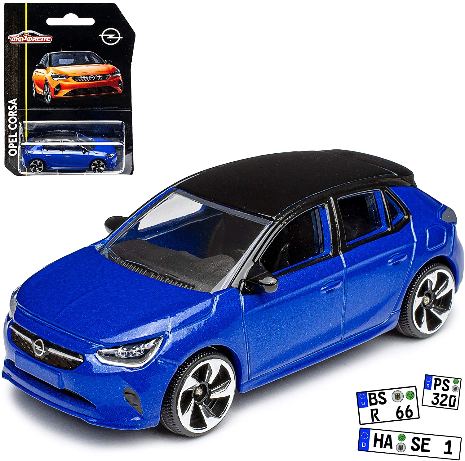 Corsa Opel F Voltaic Blau mit Dach Schwarz Ab 2019 1/64 Majorette Modell Au