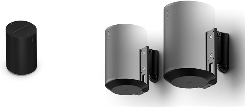 Sonos Era 100. An Icon, Newly Mastered Next Generation Acoustics Bluetooth® (Black) & Flexson Wall Mount ERA100 - Black (Pair)