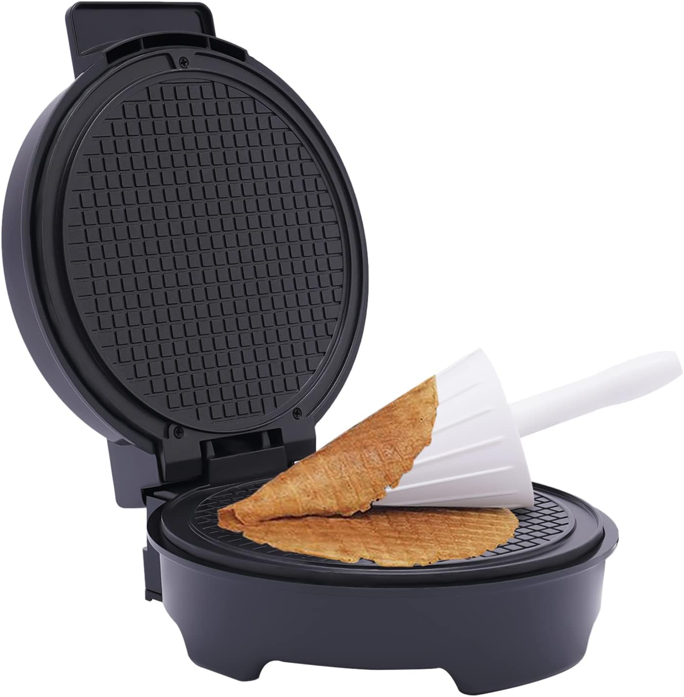 ACROSSPART Electric Waffle Iron Machine 1200 W Stainless Steel Ice Cream Egg Rolling Machine Waffle Iron Small with Non-Stick Coating Waffle Maker for Households 150-200 °C