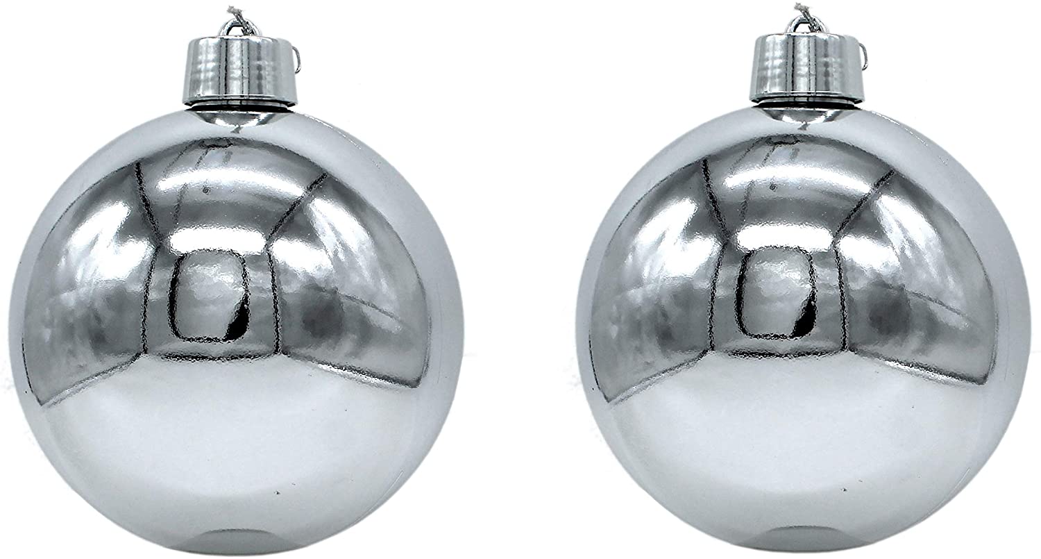 Daro Decoration Christmas Baubles Xxl Diameter 20 Cm Set Of 2 Shiny Silver