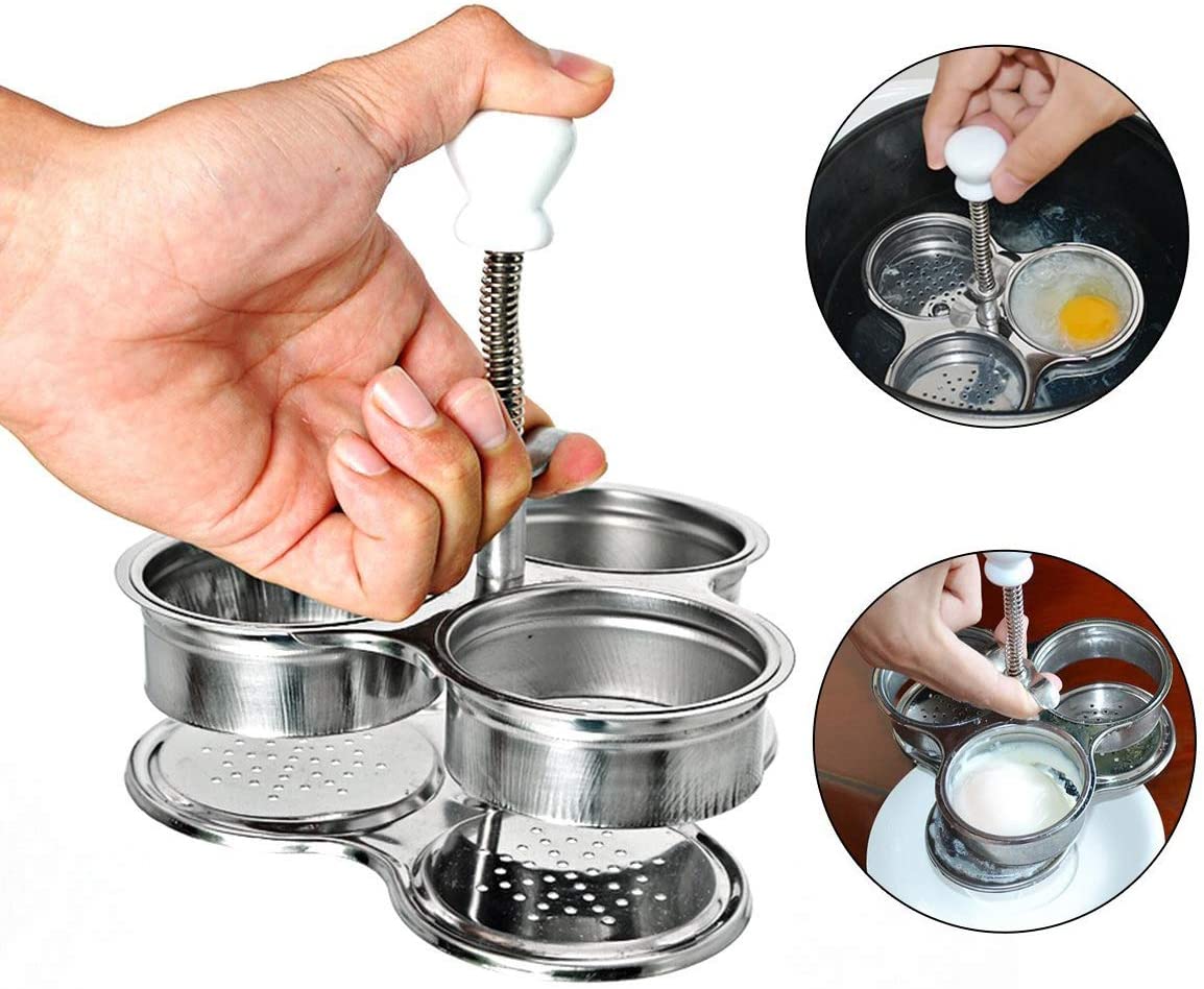 OFKPO 3 in 1 Stainless Steel Egg Boiler Creative Egg Boiler with Handle