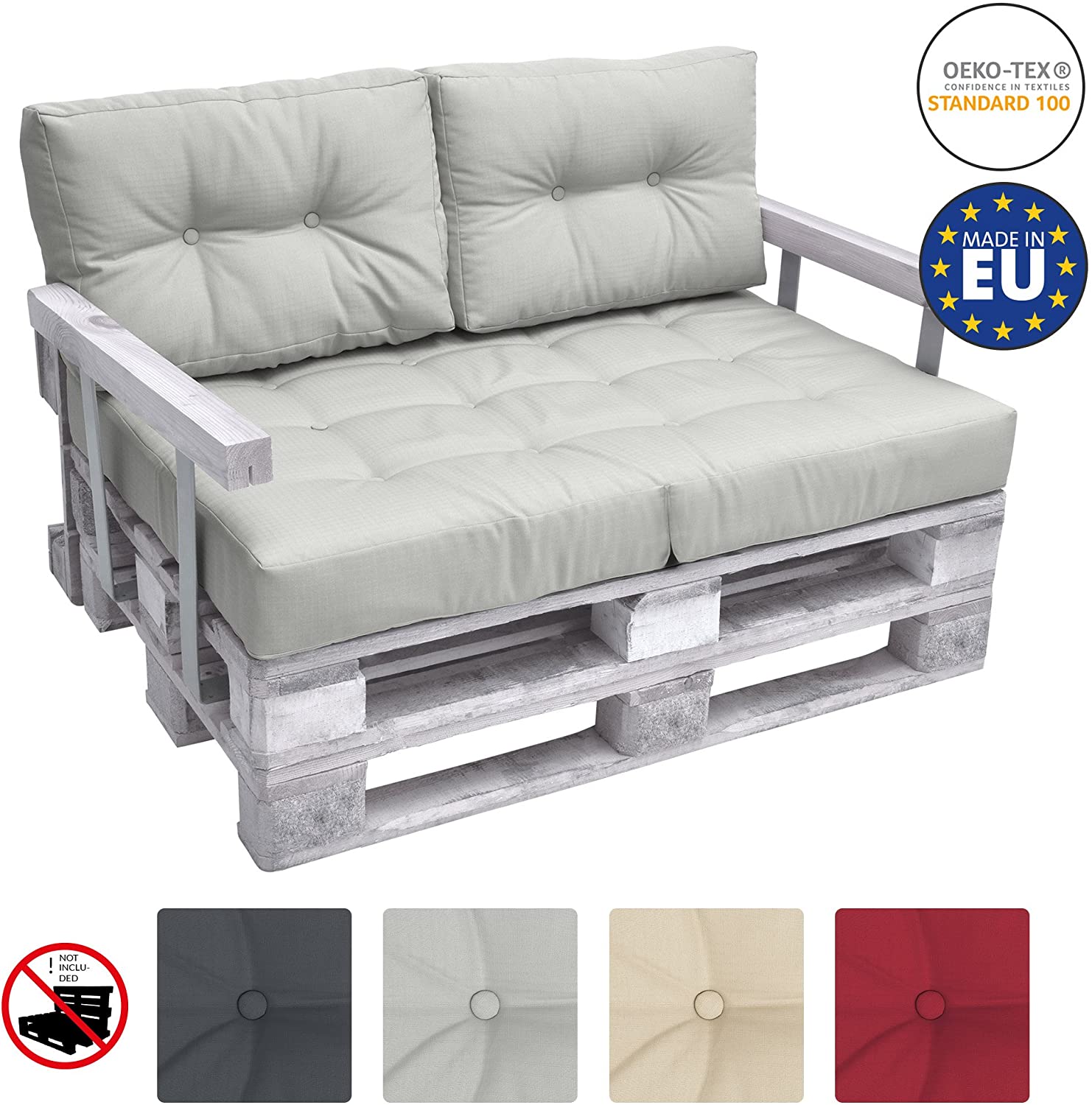 Beautissu Premium Eco Elements Pallet Cushion Side Cushion And Back Cushion