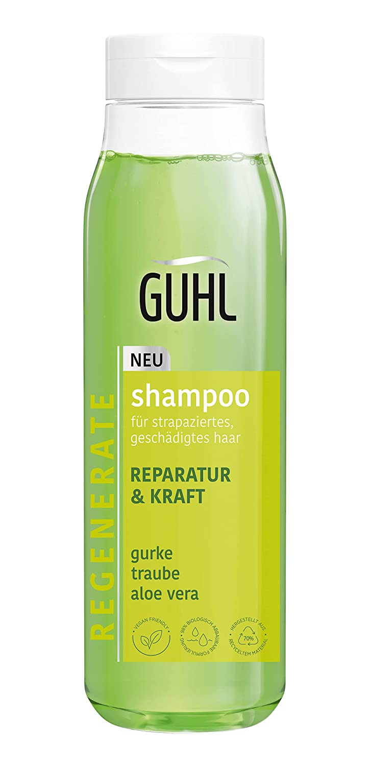 Guhl Regenerate Shampoo - 300 ml - Repair and Strength - For Damaged Hair, ‎yellow
