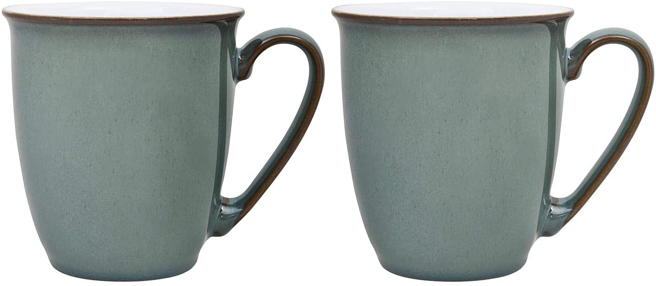 Denby Azure Stoneware Regency Green 2 Coffee Mugs