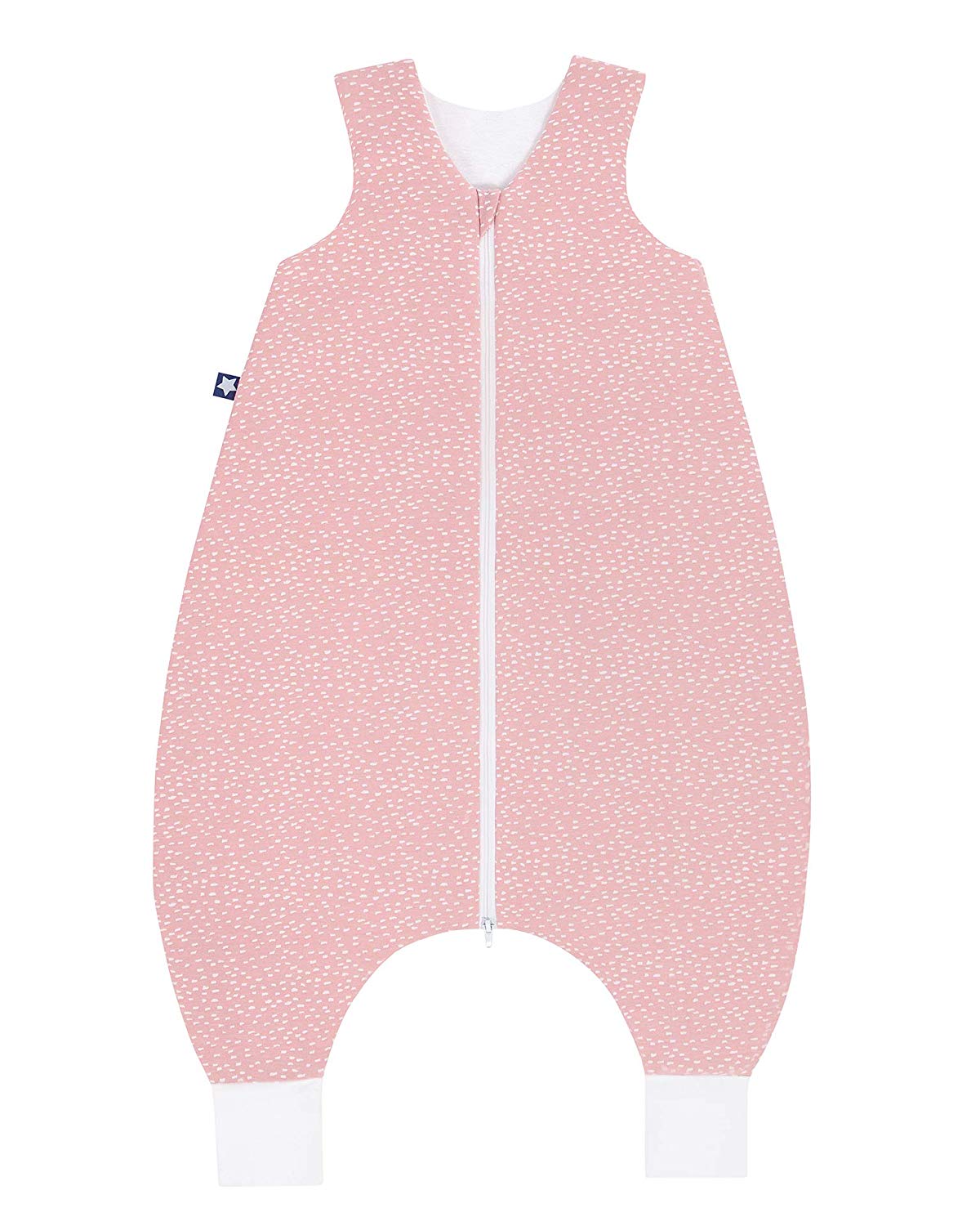 Julius Zöllner 9112569250 Summer Jumper Jersey Summer Sleeping Bag with Legs (0.5 TOG) Tiny Squares Blush Size 80 / 10-18 Months Pink
