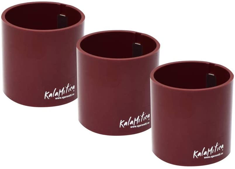 KalaMitica Diameter 6 cm Set of 3 Cylinders Magnetic Pots Red