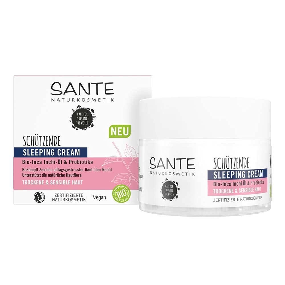 Sante Naturkosmetik SANTE Schützende Sleeping Cream Bio-Inca Inchi-Öl und Probiotika, ‎schützende