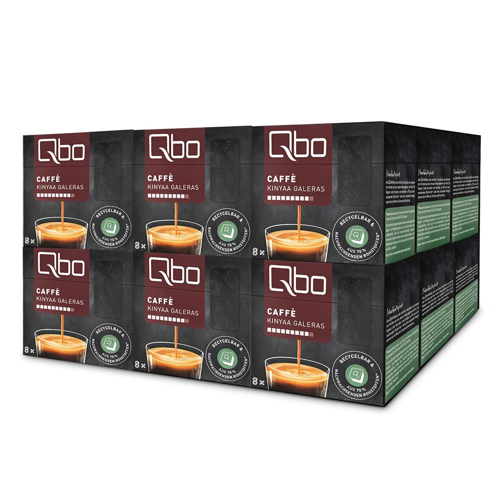 Tchibo Qbo Storage Box Caffè Kinyaa Galeras Premium Coffee capsules, 144 pieces - 18x8 capsules (coffee, multifaceted & aromatic), sustainable & made from 70% renewable raw materials