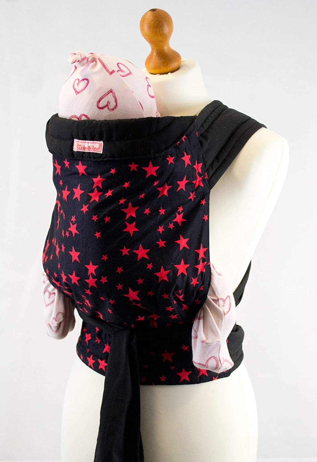 Palm and Pond Mei Tai Baby Carrier – Black with Red Stars