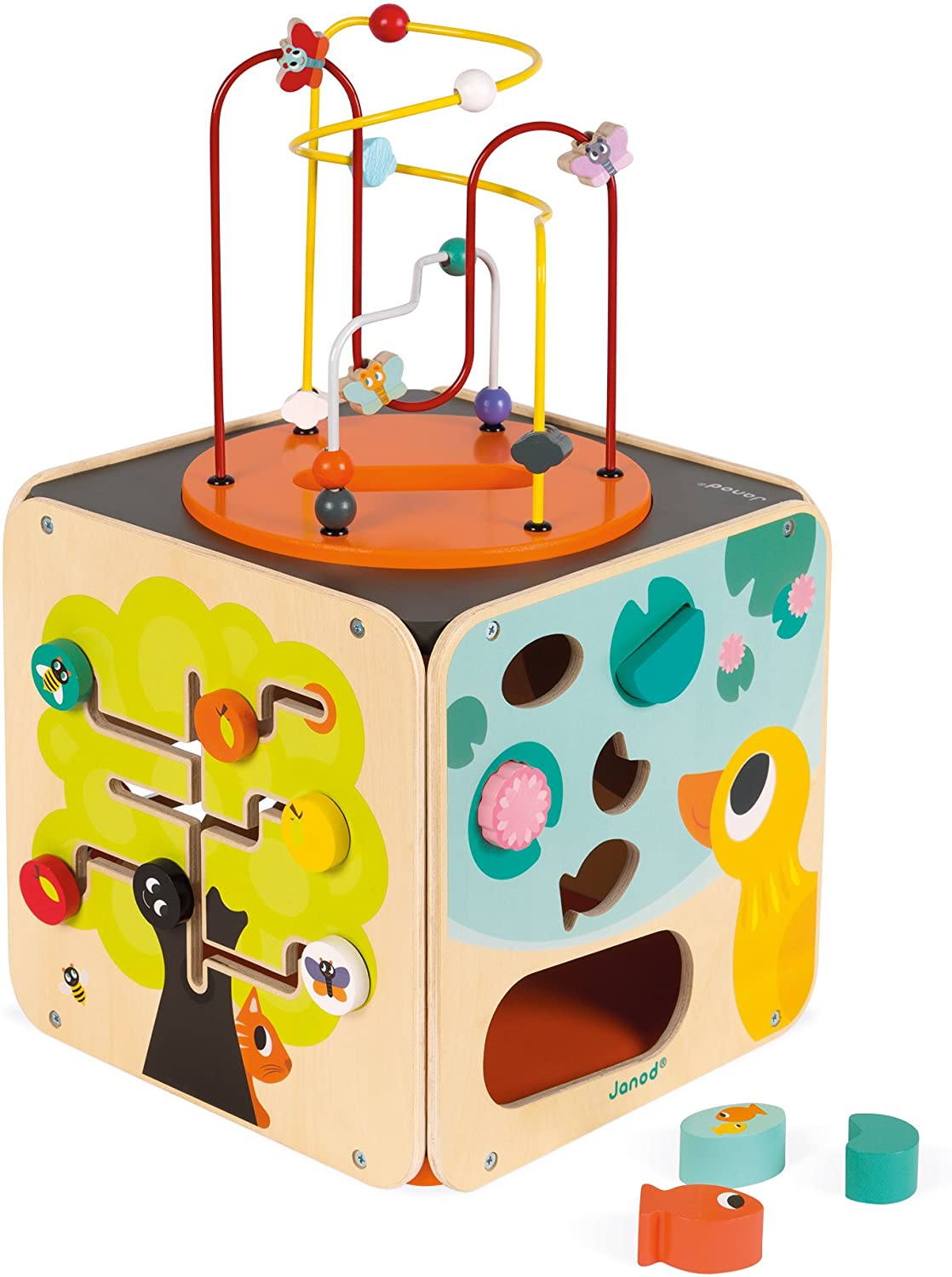 Janod J08256 Activity and Motor Cube 8 Functions 8 Multi-Coloured Large