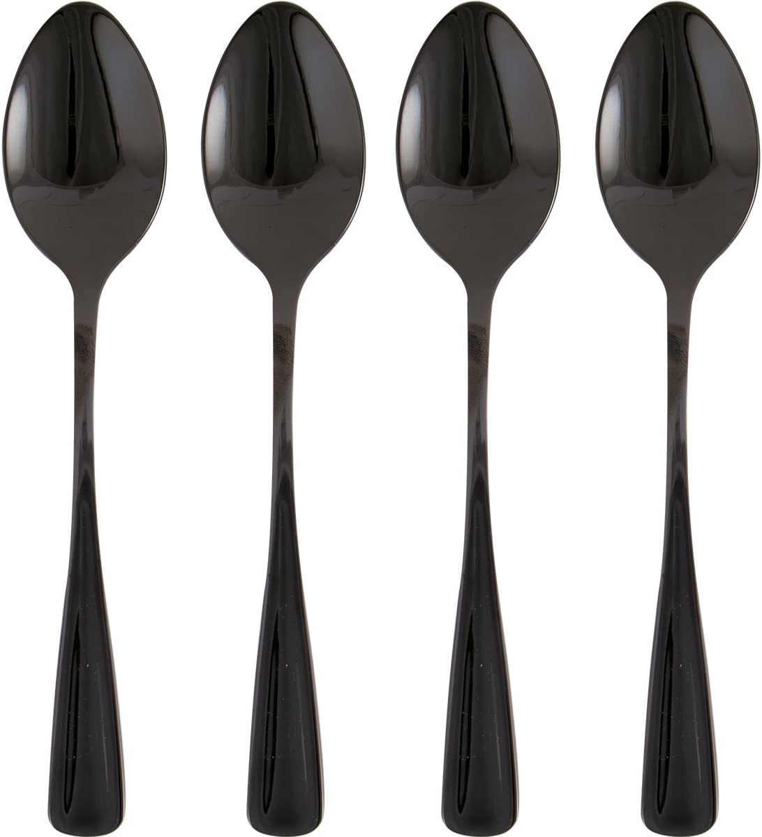 Creative Tops La Cafetiere Shiny Stainless Steel Tea Spoons, Set of 4, Black