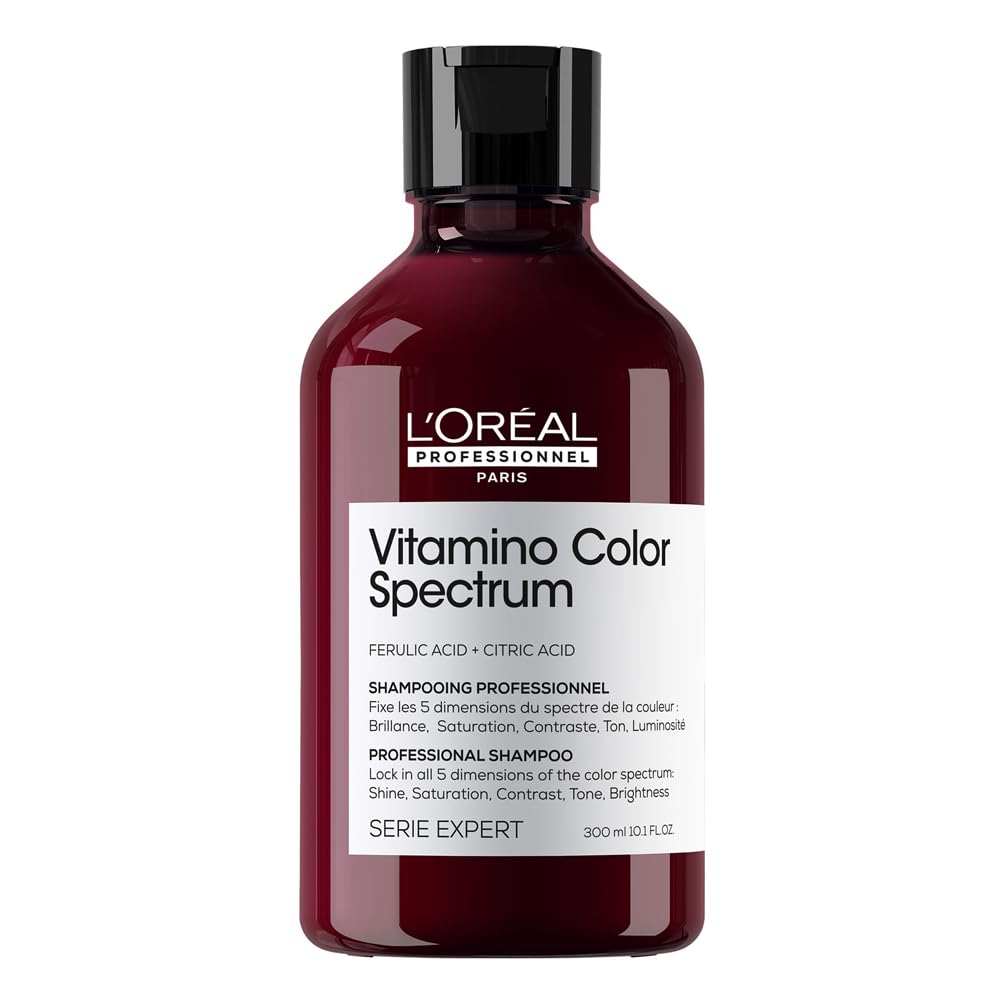 L\'Oréal Professionnel Shampoo for Color Brilliance with Glass Hair Effect for Colored Hair, with Ferula & Citric Acid, Vegan, Expert Series, Vitamino Color Spectrum Shampoo, 300 ml