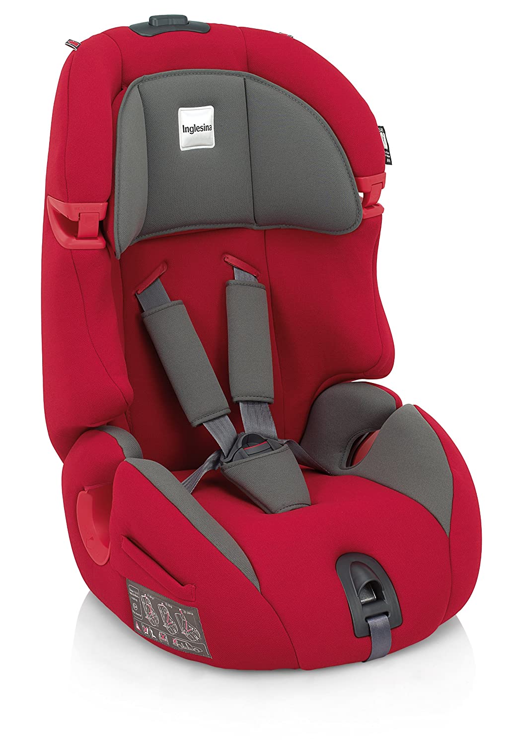 Unbekannt Inglesina Car Seat Prime Miglia AV96E Black Shoulder 2 to 3, 9-36 kg red
