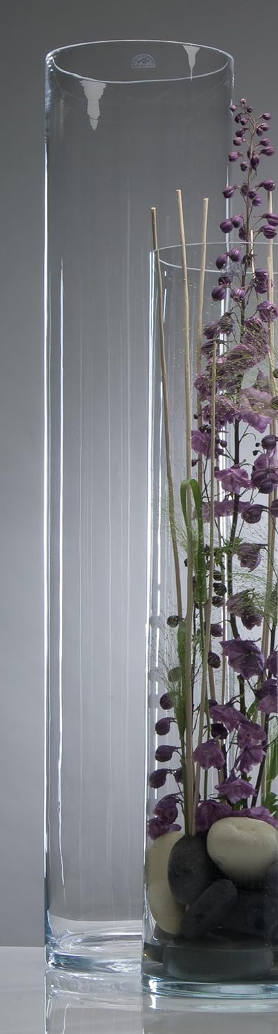 5 x Glass Vase Floor Vase Cylinder Large 120 cm