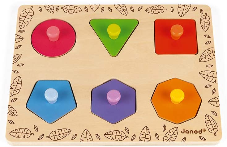 Janod - I Learn Geometric Shapes - Wooden Puzzle