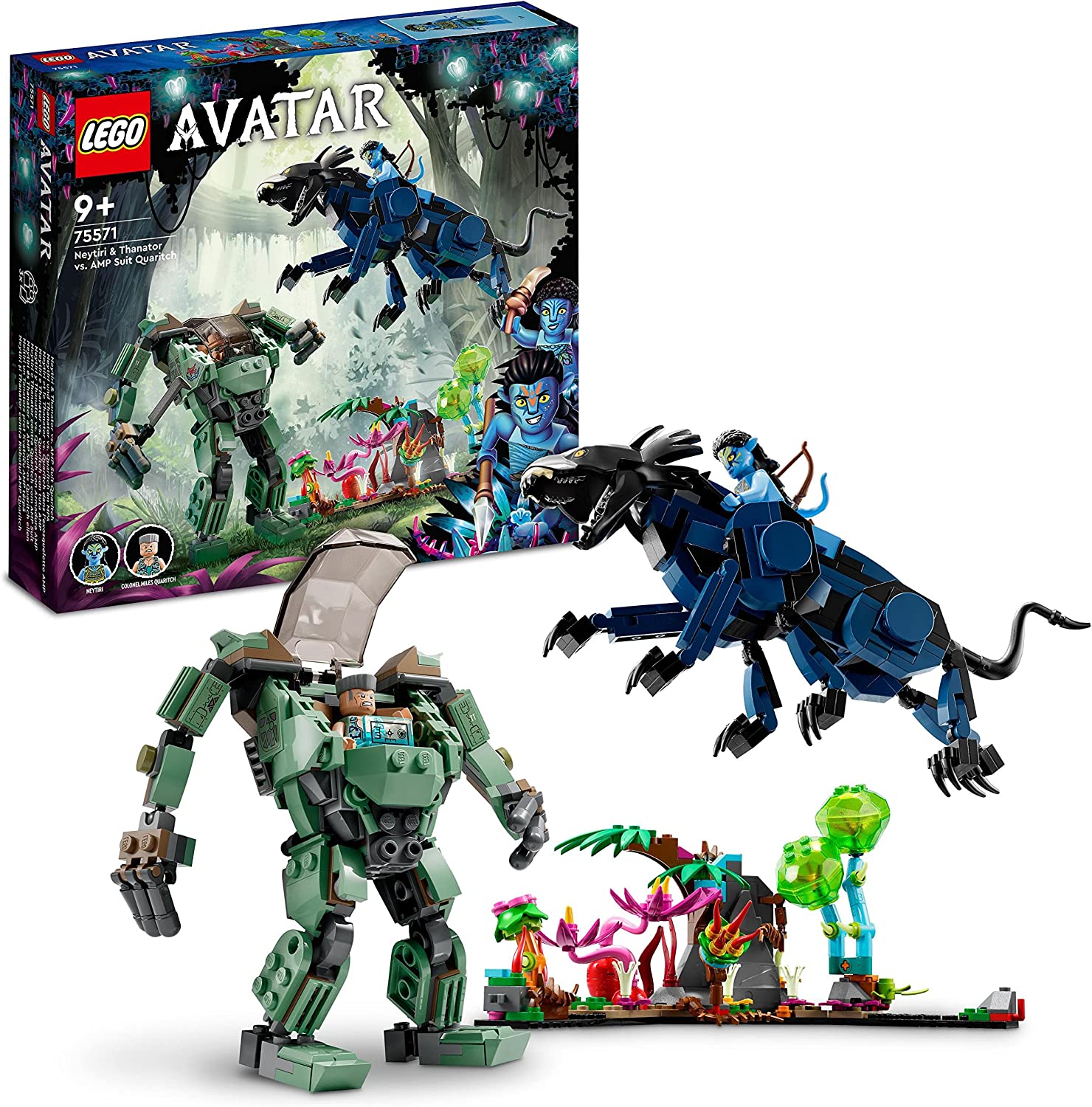 LEGO 75571 Avatar Neytiri and Thanator vs Quaritch in MPA Buildable Action Toy with Animal Figure and Pandora Movie Scene 2022 Gift for Kids