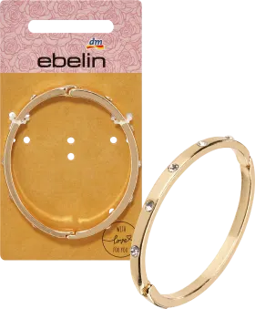 Bangle with rhinestones, gold look, 1 piece
