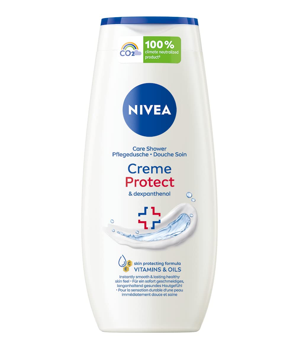 NIVEA Creme Protect Pflegedusche (250 ml), Duschgel mit Vitaminen und wertvollen Ölen, Cremedusche mit Dexpanthenol für trockene und empfindliche Haut, ‎cream