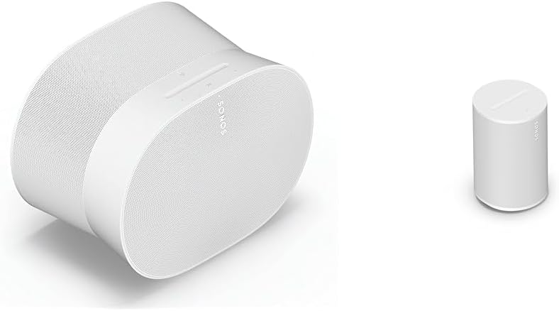 Sonos Era 300. Feel the sound all around & Era 100. An icon, re-mastered. Next generation acoustics Bluetooth®. (white)