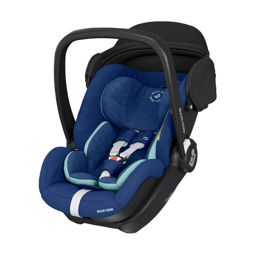 Maxi-Cosi Marble Baby Seat, i-Size Baby Car Seat with 157° Reclining Function, Group 0+ (40-85 cm / 0-13 kg) Can be Used from Birth to Approx. 13 Months, Includes Marble Isofix Base Station, Essential Blue