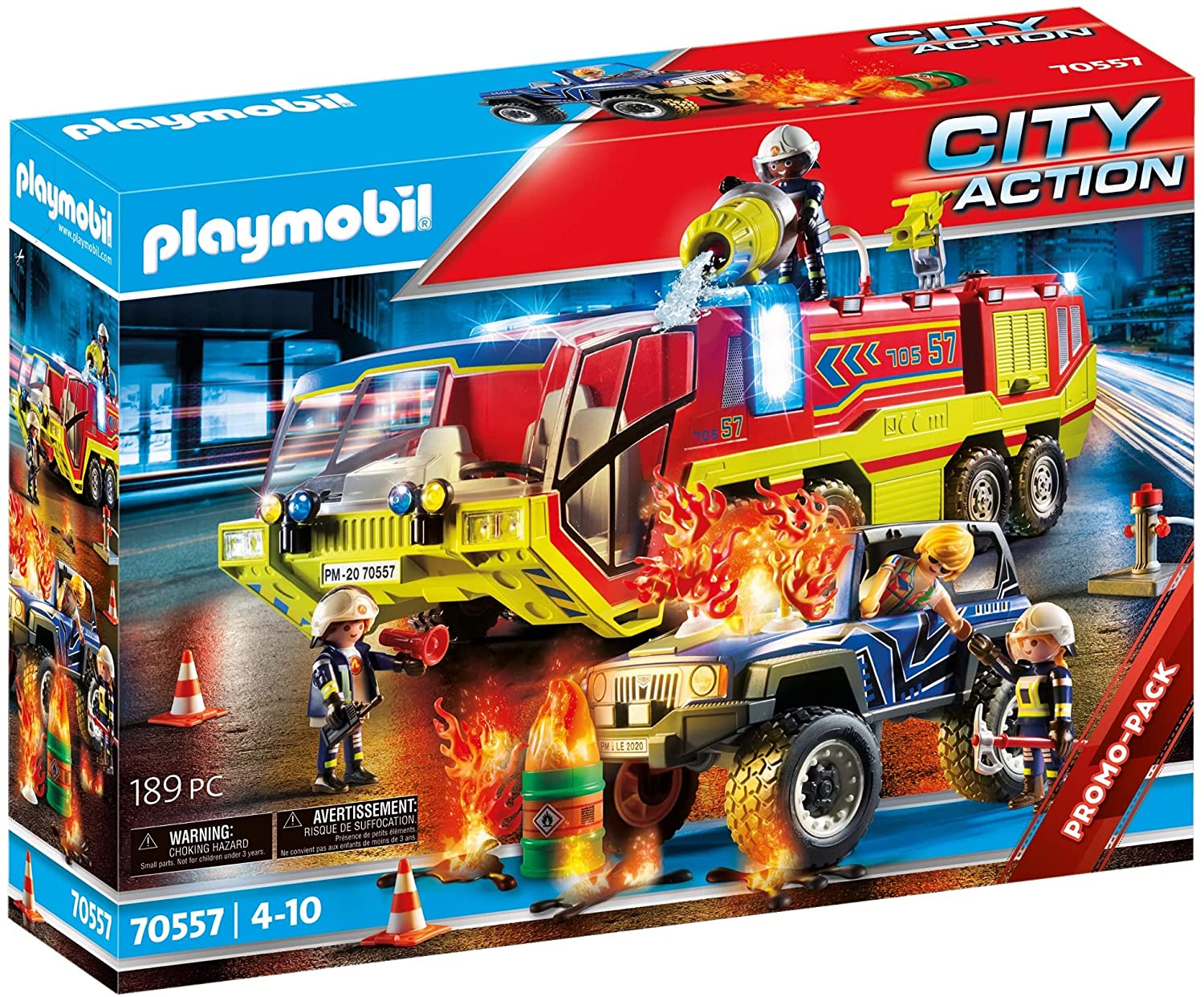 Playmobil City Action 70557 Fire Engine with Fire Engine Including Light an
