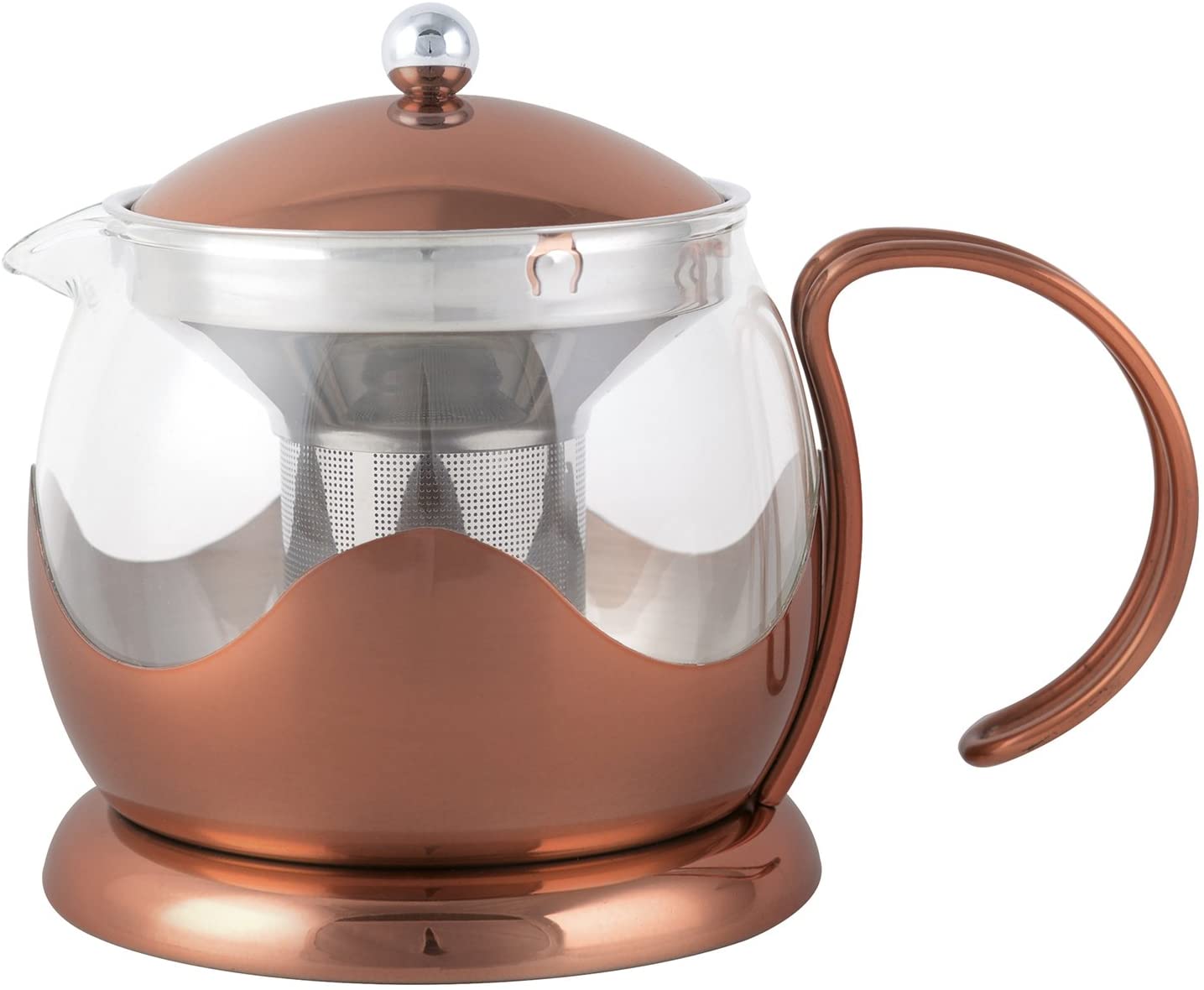 Creative Tops 1200 ml Copper and Glass La Cafetiere Origins Le Teapot with Infuser Basket
