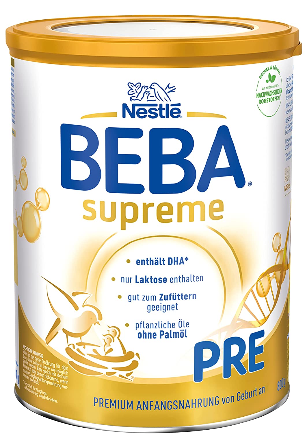 BEBA SUPREME PRE Anfangsnahrung: von Geburt an, Pulver, mit Omega 3, 1er Pack (1x800g)